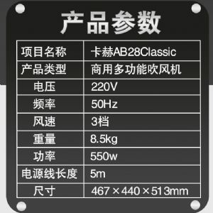 卡赫AB28Classic商用吹风机